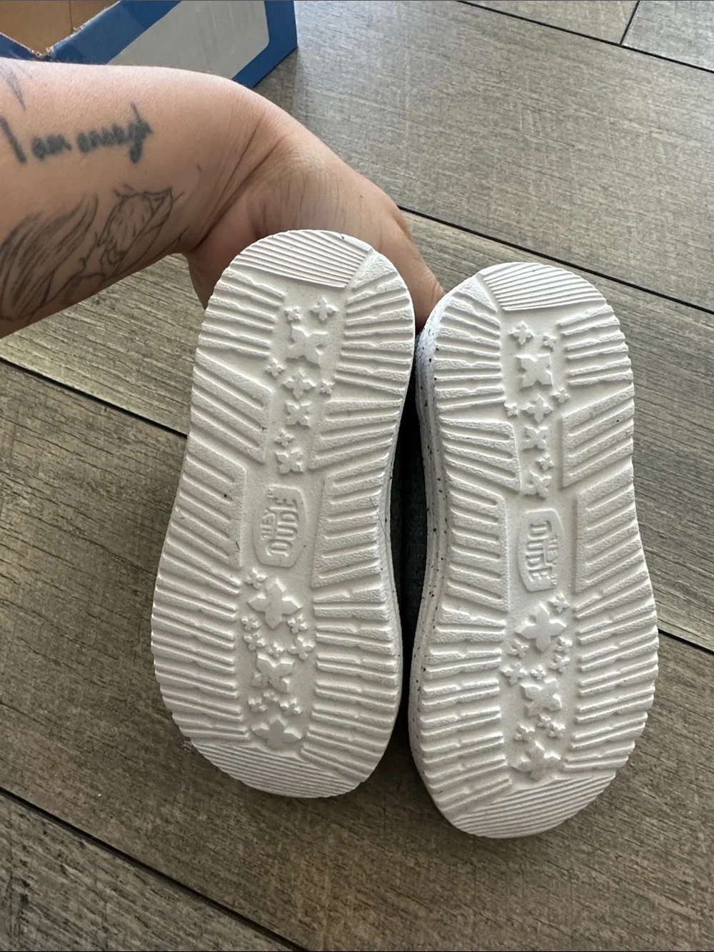Hey Dude Kids Slip-On Shoes in Gray with White Speckled Sole